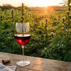 wine and thc at sunset